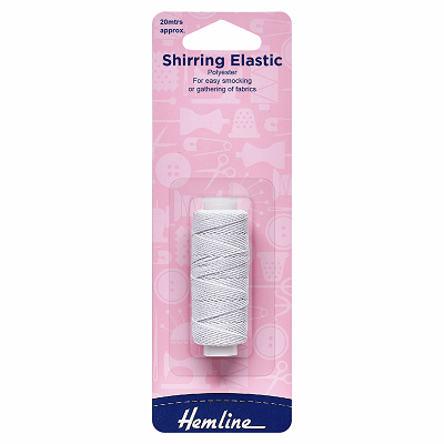 H600 Shirring Elastic: 20m x 0.75mm: White 